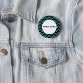Turquoise Chevron Glitter Baby shower Button (In situ)