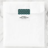 Turquoise Chevron Glitter Baby shower Stickers (Tas)