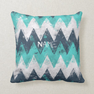 Turquoise Chevron Kussen