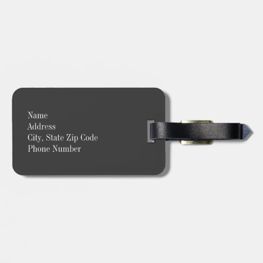 Turquoise Chevron met Oranje monogram Bagagelabel (Achterkant horizontaal)