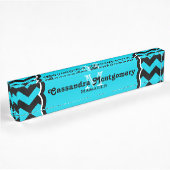 Turquoise chevron monogram classy naambordje