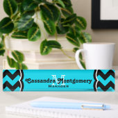 Turquoise chevron monogram classy naambordje