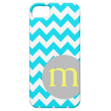 Turquoise Chevron Monogram Initiaal