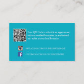 Turquoise Chevron Schoonheidssalon Visitekaartje (Achterkant)