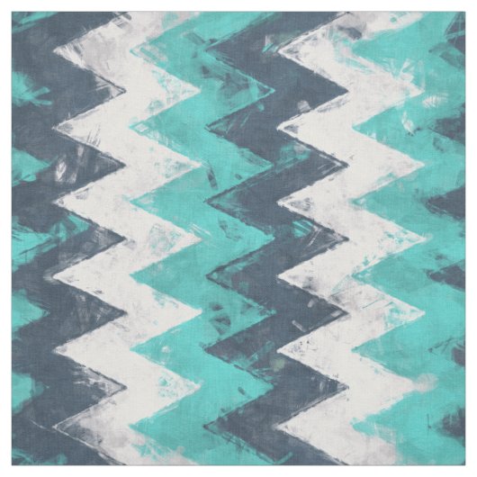 Turquoise Chevron Stof (Swatch)