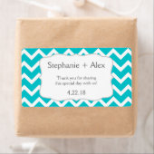 Turquoise Chevron Waterfles - pas het aan! Etiket (Insitu)