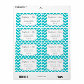 Turquoise Chevron Waterfles - pas het aan! Etiket (Full Sheet)