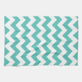 Turquoise Chevron Zigzag Kitchen Towel Theedoek (Horizontaal)