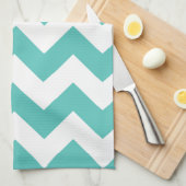 Turquoise Chevron Zigzag Kitchen Towels Theedoek (Quarter Fold)
