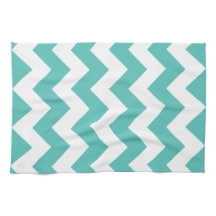Turquoise Chevron Zigzag Kitchen Towels