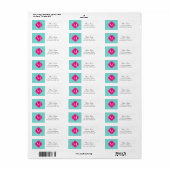 Turquoise Chevron Zigzag Stripes met monogram Etiket (Full Sheet)