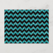 Turquoise Chevrons Elegance Briefkaart (Voorkant)