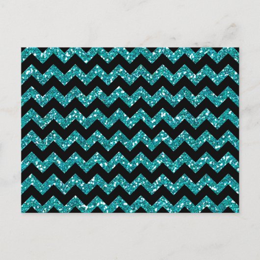 Turquoise Chevrons Elegance Briefkaart (Voorkant)