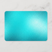 Turquoise Chic Aqua Blue Wedding RSVP Informatiekaartje (Achterkant)