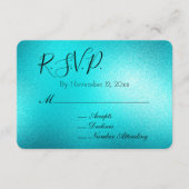 Turquoise Chic Aqua Blue Wedding RSVP Informatiekaartje (Voorkant)