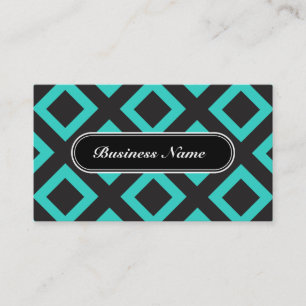 Turquoise Chic Graphic Square Patroon Visitekaartje