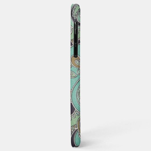  Turquoise Chic Retro Paisley Floral Pattern Case-Mate iPhone Case (Achterkant/links)