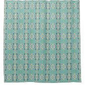 Turquoise Chic Unique Wallpaper Pattern Douchegordijn (Voorkant)