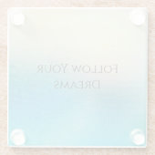 Turquoise Chic White Aqua Blue Glazen Onderzetter (Achterkant)