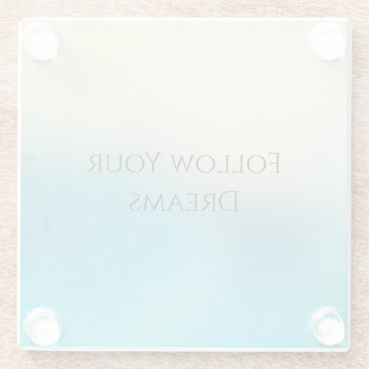 Turquoise Chic White Aqua Blue Glazen Onderzetter (Achterkant)