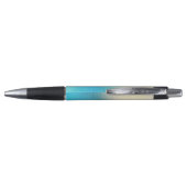 Turquoise Chic White Aqua Blue Pen (Achterkant)