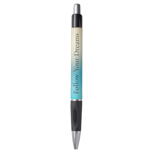 Turquoise Chic White Aqua Blue Pen (Voorkant Verticaal)