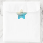 Turquoise Chic White Aqua Blue Ster Sticker (Tas)