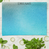 Turquoise Chic White Aqua Blue Theedoek (Gevouwen)