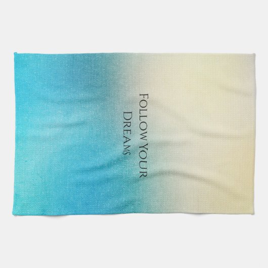 Turquoise Chic White Aqua Blue Theedoek (Horizontaal)