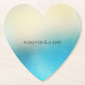 Turquoise Chic White Aqua Blue Wedding Kartonnen Onderzetters (Voorkant)