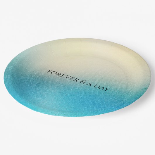 Turquoise Chic White Aqua Blue Wedding Papieren Bordje (Gekanteld)