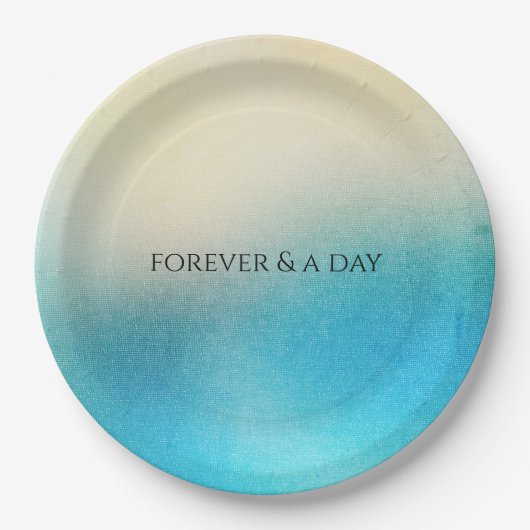 Turquoise Chic White Aqua Blue Wedding Papieren Bordje (Voorkant)