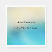Turquoise Chic White Aqua Blue Wedding Servet (Voorkant)