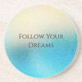 Turquoise Chic White Aqua Blue Zandsteen Onderzetter (Voorkant)