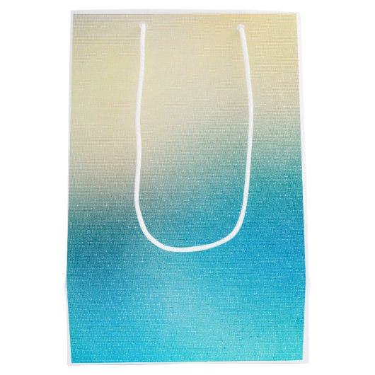 Turquoise Chic Wit Aqua Blauw Medium Cadeauzakje (Achterkant)