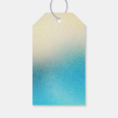 Turquoise Chic Witte Aqua Blauwe Bruiloft Cadeaulabel (Achterkant)