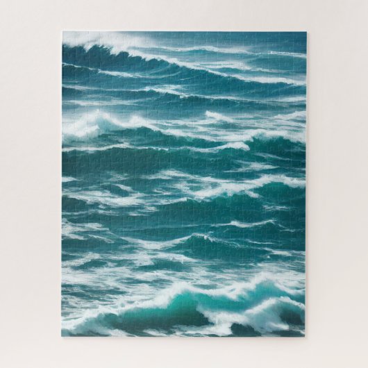 Turquoise Choppy Ocean Waves Aerial Uitzicht Legpuzzel (Verticaal)