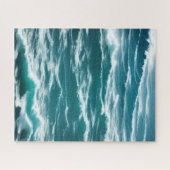 Turquoise Choppy Ocean Waves Aerial Uitzicht Legpuzzel (Horizontaal)