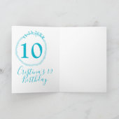 Turquoise circle. Round glitter 10th birthday bold Kaart (Binnen)