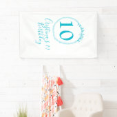 Turquoise circle. Round glitter 10th birthday bold Spandoek (Insitu)