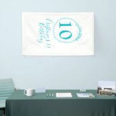Turquoise circle. Round glitter 10th birthday bold Spandoek (Beurs)