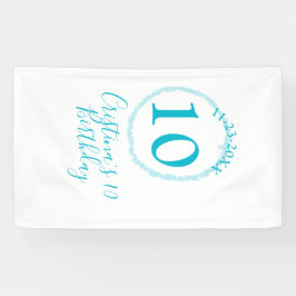 Turquoise circle. Round glitter 10th birthday bold Spandoek