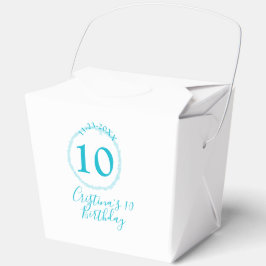 Turquoise cirkel. Ronde glitter 10e verjaardag vet Bedankdoosjes