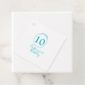 Turquoise cirkel. Ronde glitter 10e verjaardag vet Bedankjes Labels (In situ)