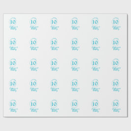 Turquoise cirkel. Ronde glitter 10e verjaardag vet Cadeaupapier