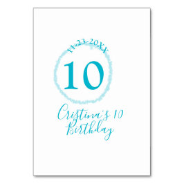 Turquoise cirkel. Ronde glitter 10e verjaardag vet Kaart