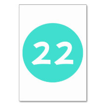 Turquoise cirkel tafel nummer