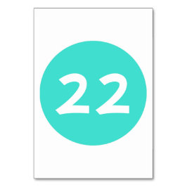 Turquoise cirkel tafel nummer kaart