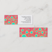 Turquoise Cirkels over Moderne Roze Ontwerp Mini Visitekaartje (Voorkant / Achterkant)