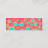 Turquoise Cirkels over Moderne Roze Ontwerp Mini Visitekaartje (Achterkant)